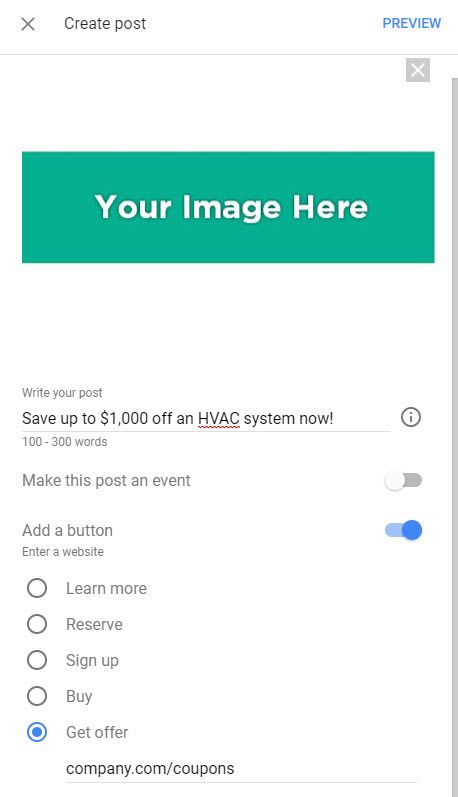 Place Images in Google My Business Posts